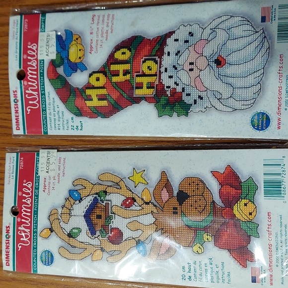 Vintage "Whimsies" Christmas Cross Stitch. 2 Designs. - Picture 3 of 3